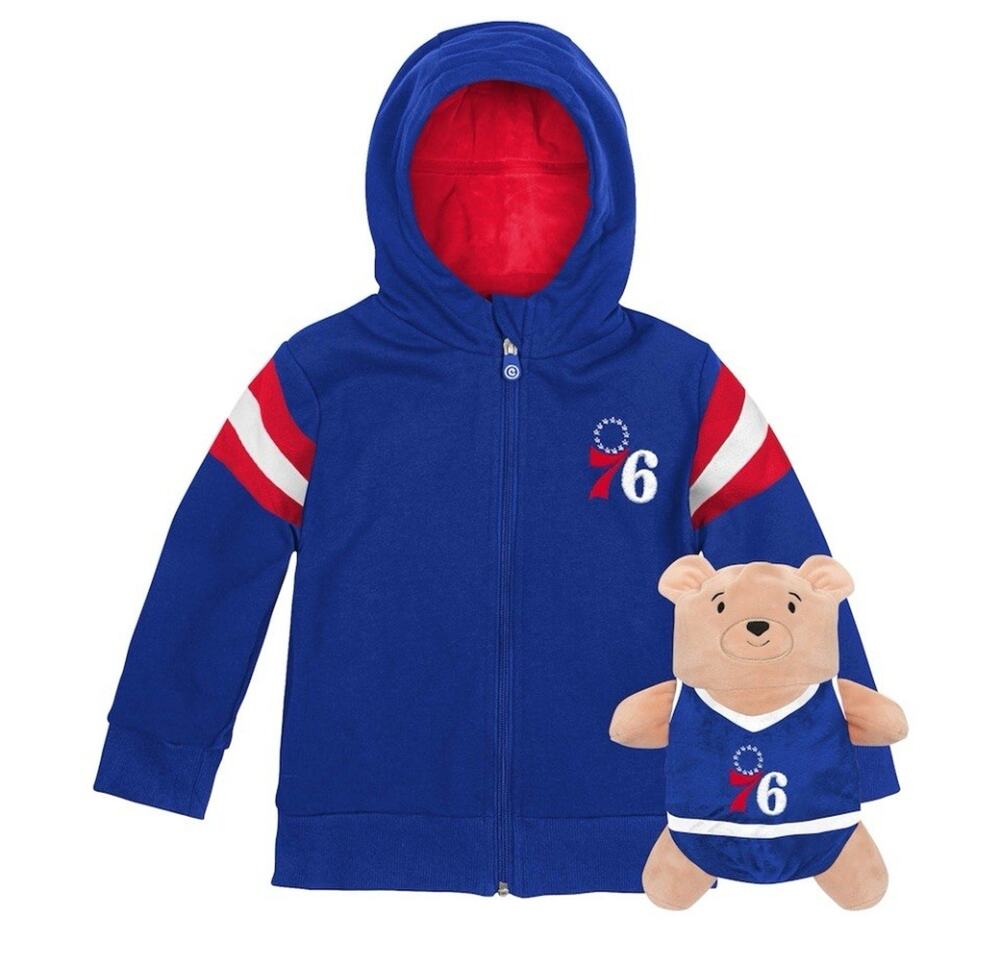 Cubcoats Philadelphia 76ers Preschool 2-in-1 Transforming Full-Zip Hoodie size 2